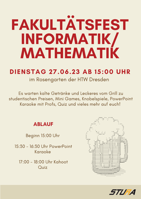 Plakat Fakultätsfest Info/Mathe 2023