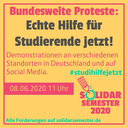 Bundesweiter Studierendenprotest soll hunderttausenden in Not geratenen Studierenden eine Stimme geben