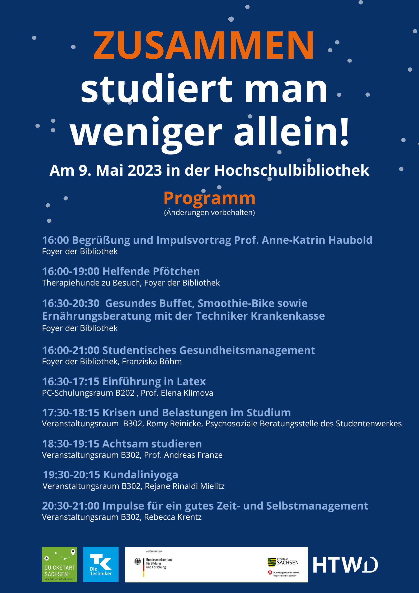 Zusammen studiert man weniger allein - Lange Nacht der aufgeschobenen Hausarbeiten 9.05.2023