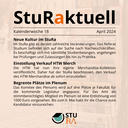 StuRaktuell - KW 18 2024: Neue Kultur im StuRa, Einstellung Verkauf HTW Merch, Begrenzte Plätze im Plenum