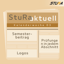 StuRaktuell - KW 03 2023: Angebot von Prüfungen, Semesterbeitrag und Logos